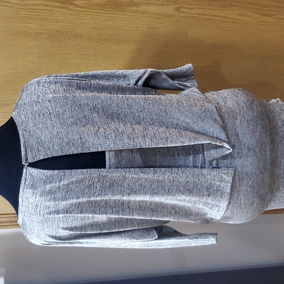 Whbm gold taupe shining dress keyhole draped back lined - Picture 4 of 7